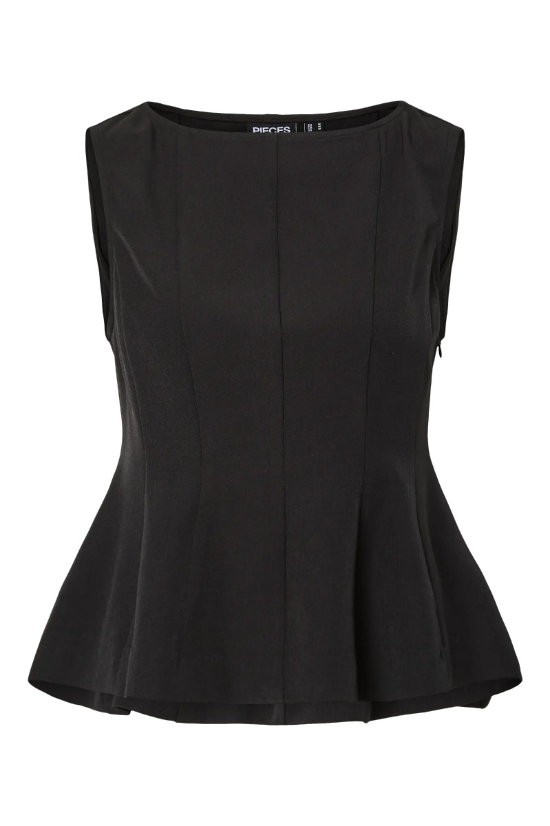 Pieces Top Jossa Boatneck Top Black