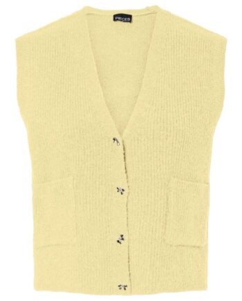 Pieces Vest Silly Sl  -neck Knit Vest French Vanilla