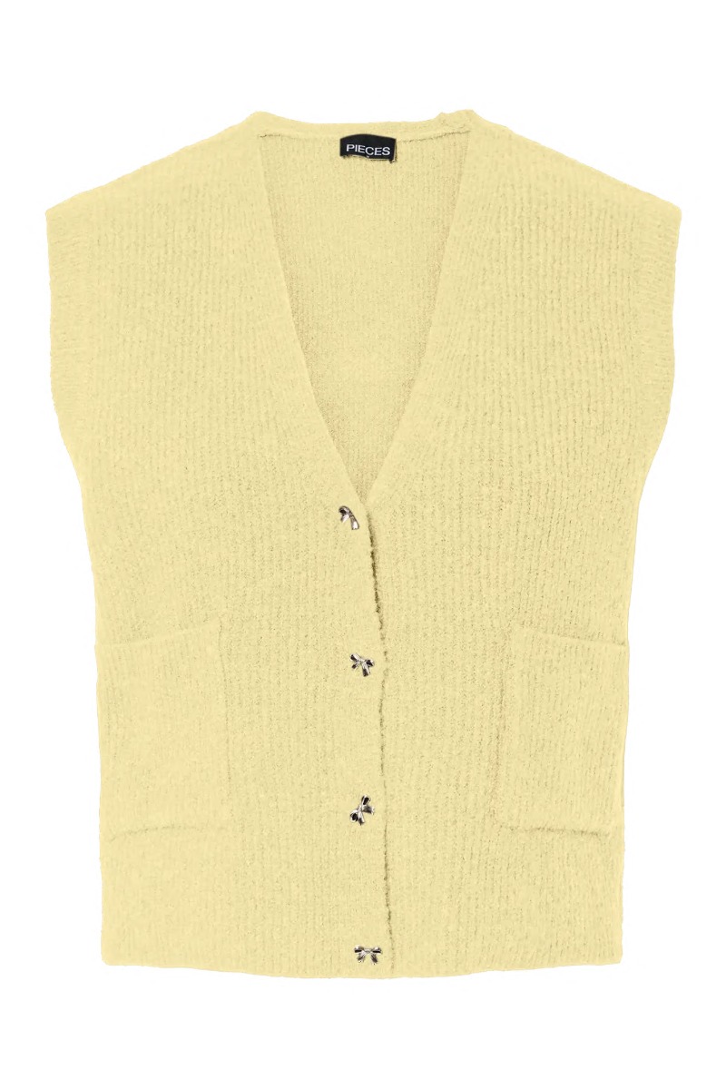 Pieces Vest Silly Sl -neck Knit Vest French Vanilla