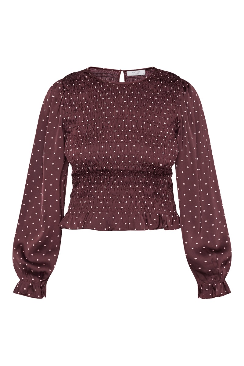 Sisters Point Bluse Nix-ls10 Bordeaux Dot