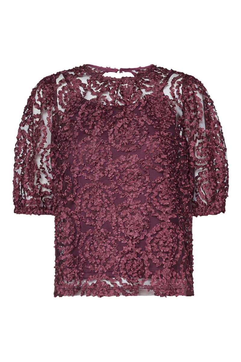 Sisters Point Bluse Vemba-ss Bordeaux