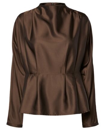 Bluse Yera Ls Top Chocolate Brown