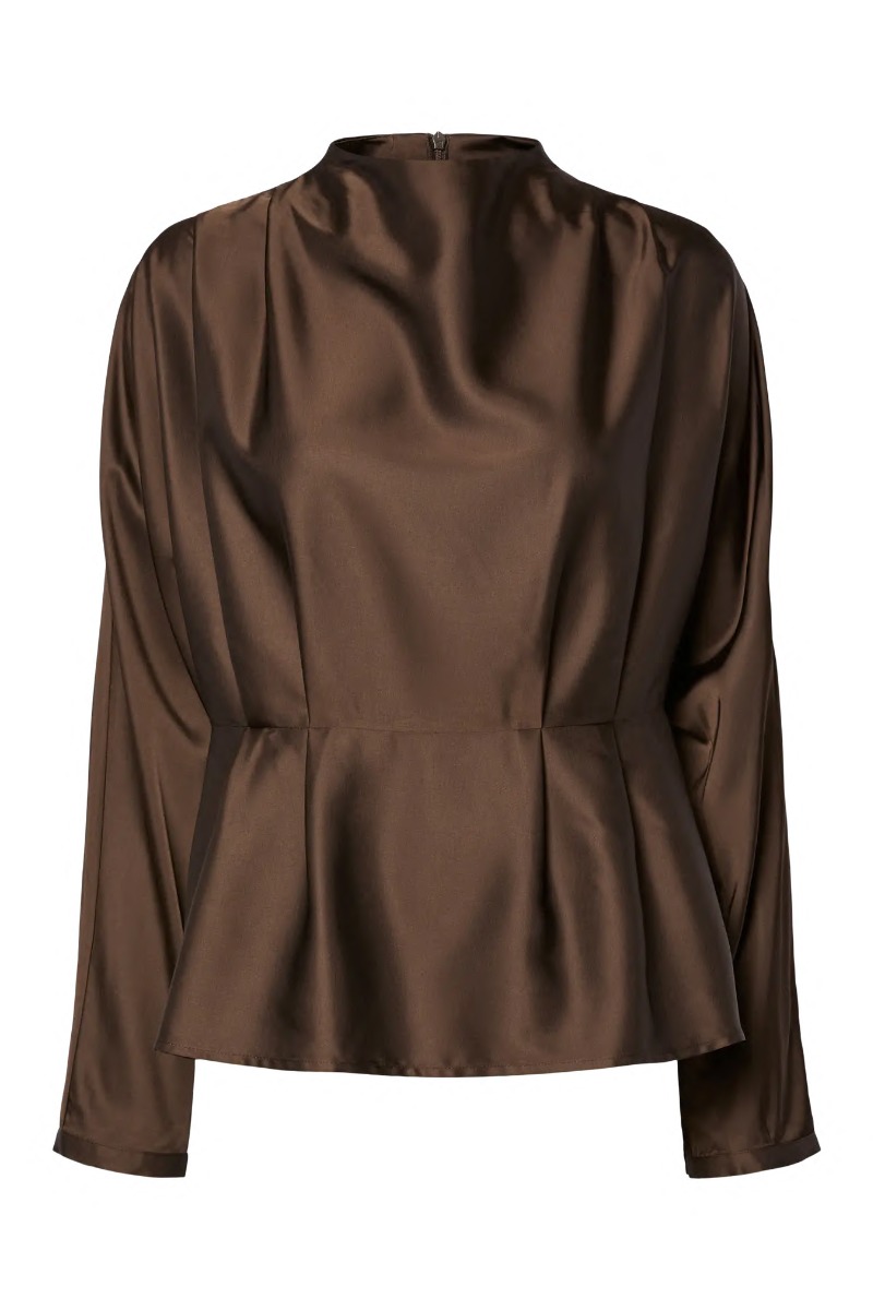 Bluse Yera Ls Top Chocolate Brown