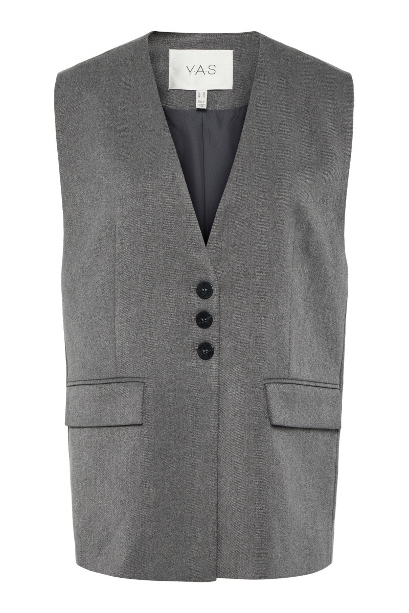 Vest Yas Dena Waistcoat Grey Melange