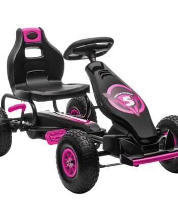 Børne-gokart  Med Pedaler  Justerbart Sæde  Indendørs Og Udendørs Brug  Fra   år  Pink Sort  121   58   61 Cm