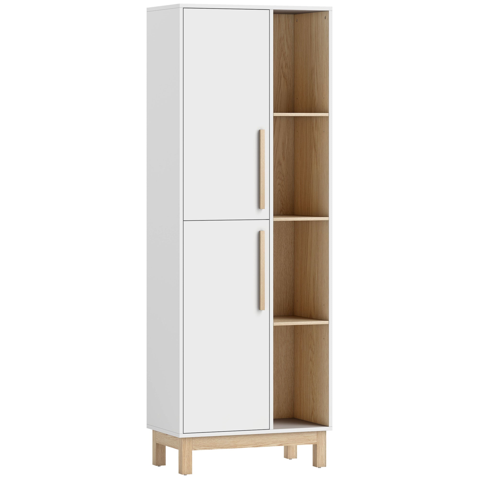176 Cm Høj Reol åbne Hylder Skabe Fritstående Reol Mdf Hvid