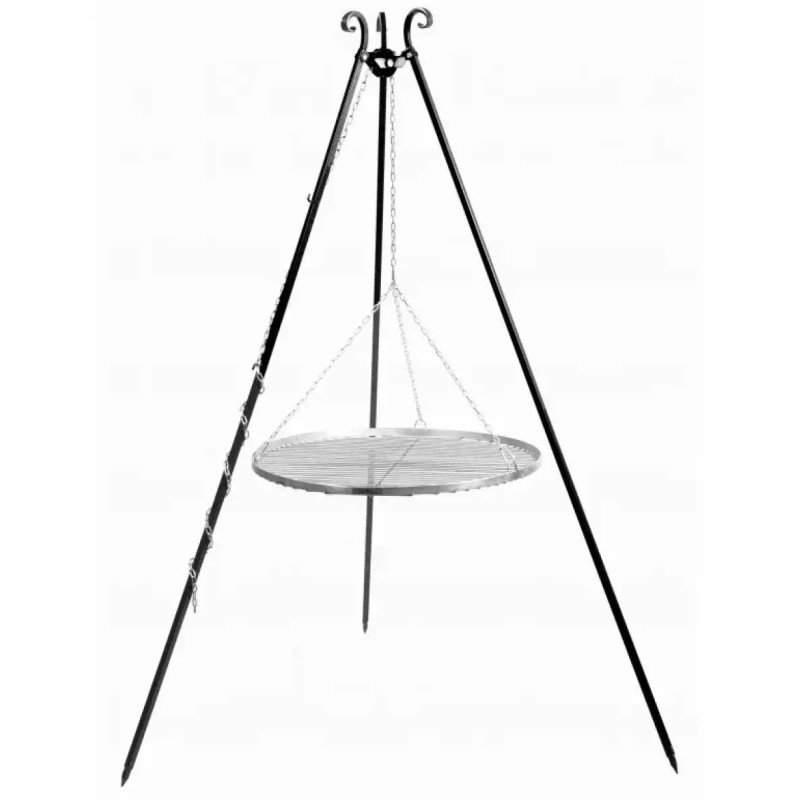 Cook King 180 Cm Trefod Med 50 Cm Grillrist Rustfrit Stål