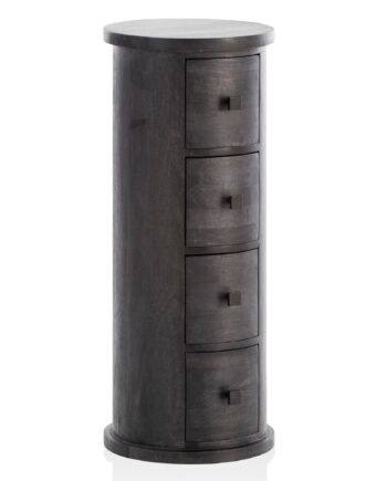 Designer Skænk   Massivt Træ  Sort  34x85x34 Cm