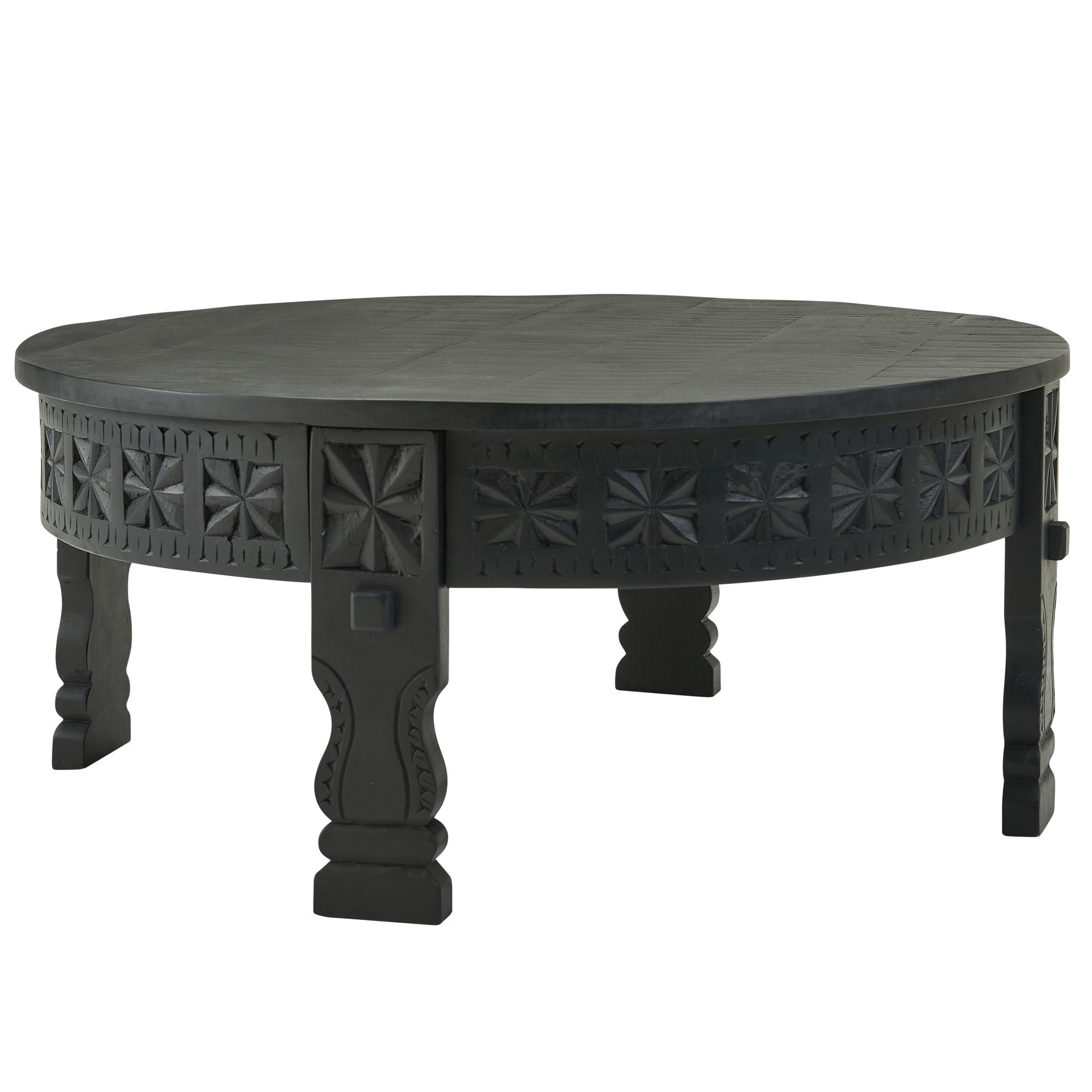 Designer Sofabord Orientalsk Stil 80x36x80 Cm Sort