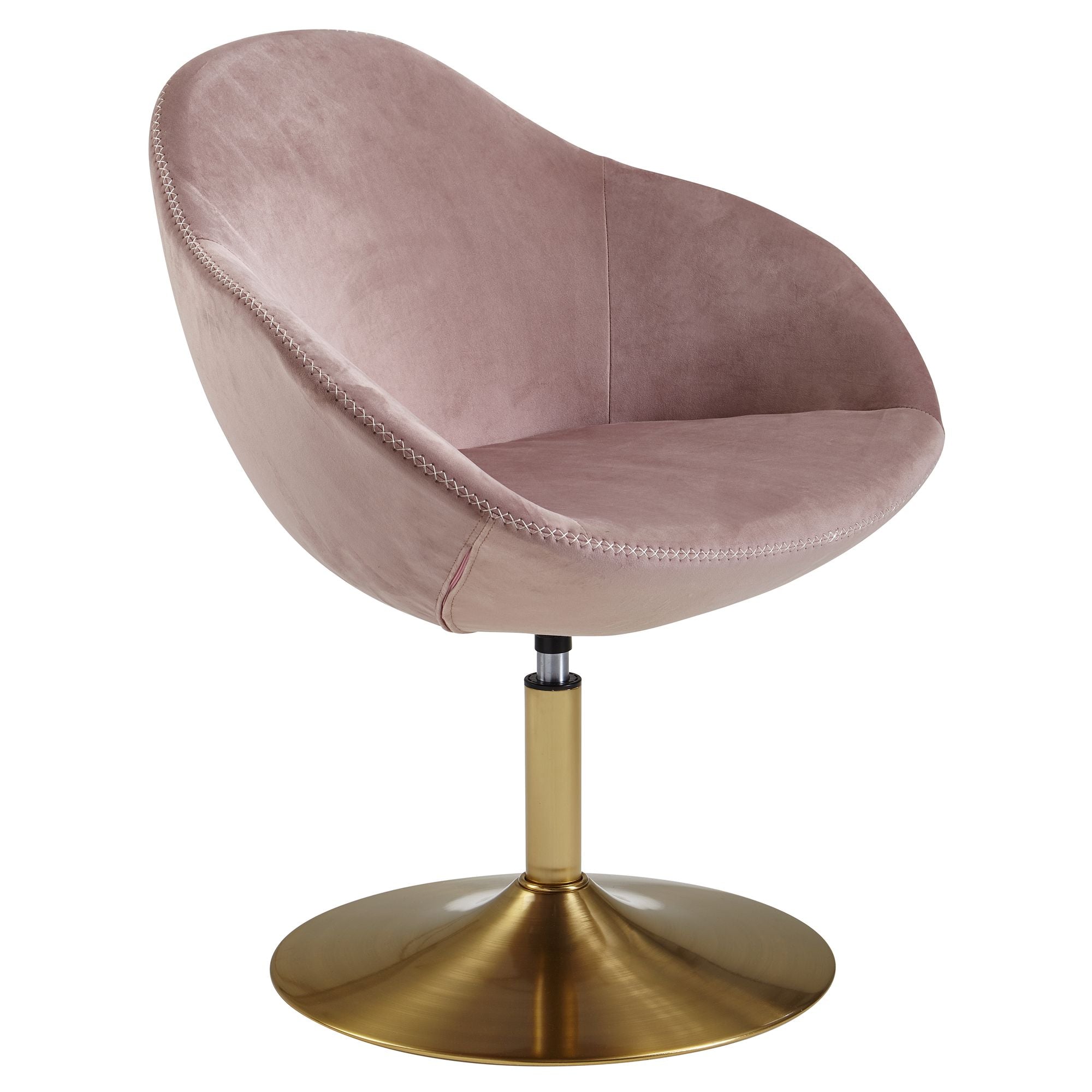 Designer Stol Fløjl Pink Guldfarvet Ben 70x79x70 Cm