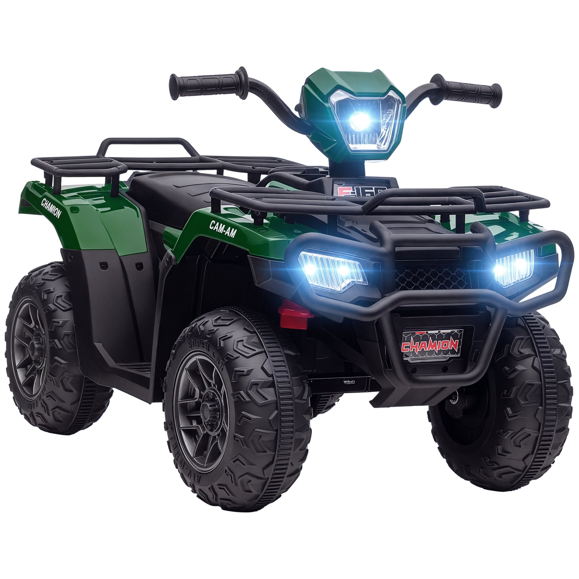 El-atv Til Børn  Maks    Km    Fra   år  Led-forlygter  Musiktilslutning  Sort Grøn 88   45   50 Cm
