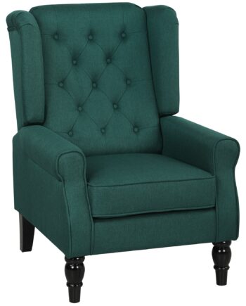 Elegant Lænestol Med Ryglæn  Tykt Polstret  Aftageligt Betræk  74   86   102 Cm  Mørkegrøn