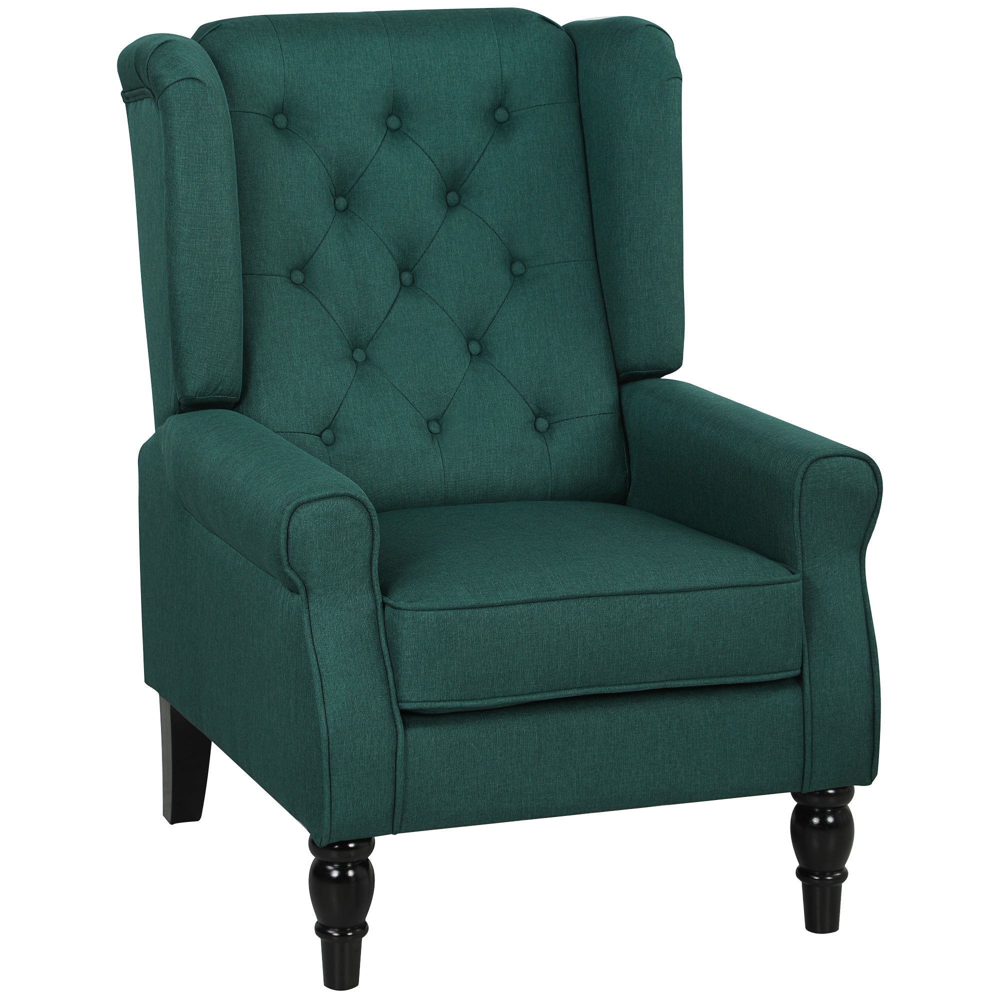 Elegant Lænestol Med Ryglæn Tykt Polstret Aftageligt Betræk 74 86 102 Cm Mørkegrøn