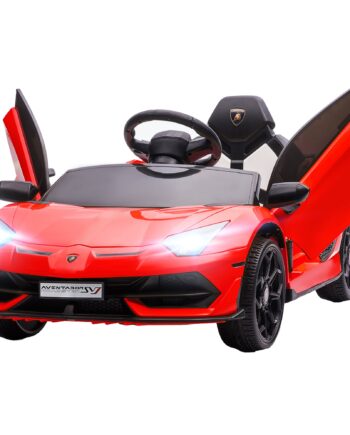Elektrisk Børnebil  Lamborghini Aventador Med Licens  Mågevingedøre  Musik  Horn  Til  -  år  Rød