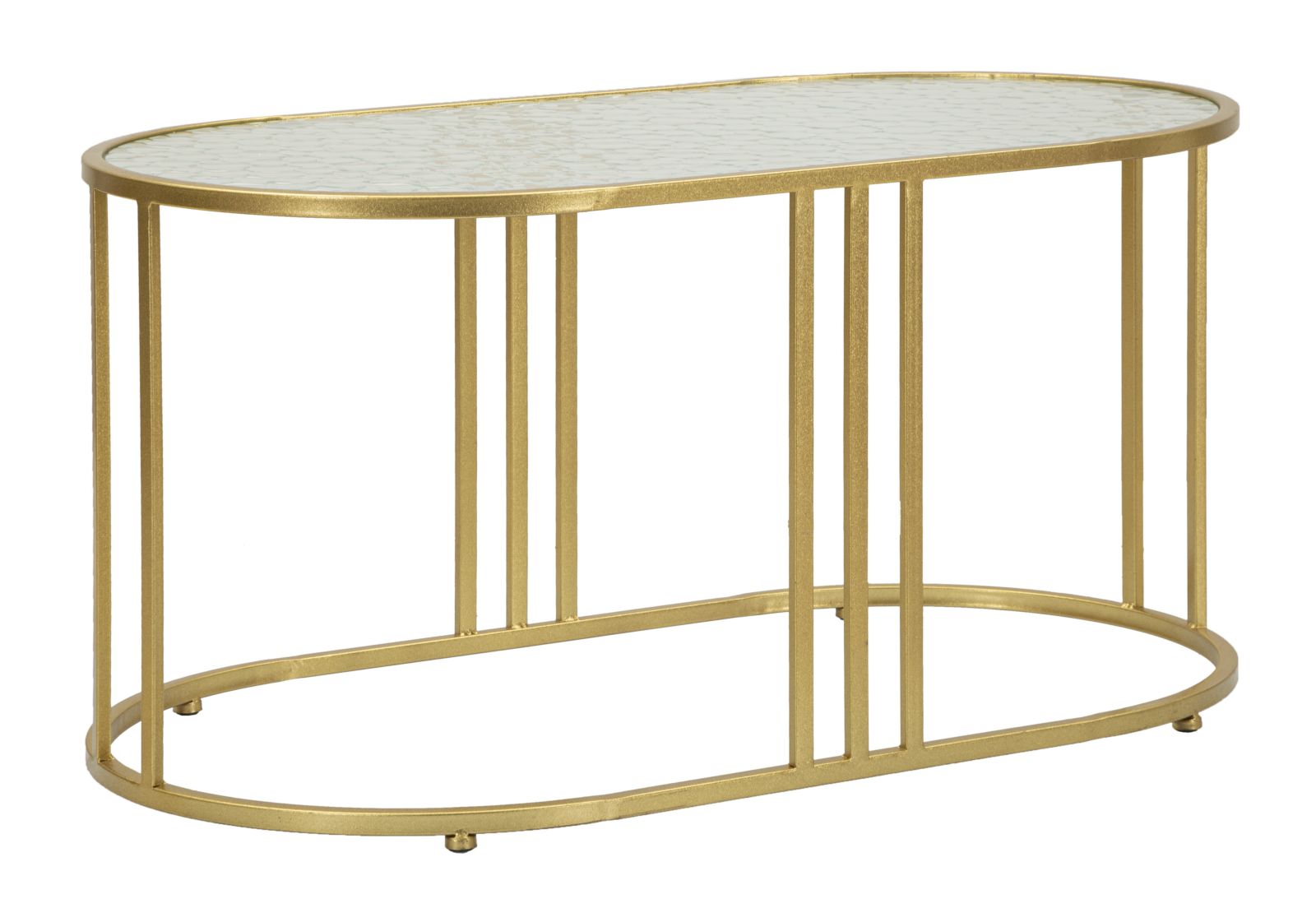Glam Bord   Guldfarve   Jern Og Glas   90x50x45 Cm