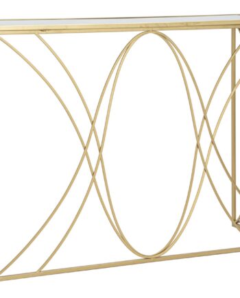 Glam Konsolbord   Guldfarve  Jern Og Glas   120x40x80 Cm