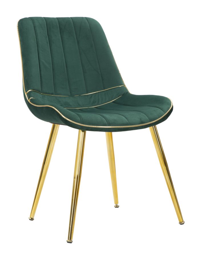 Glam Stol Fyrretræ Metal And Polyester 51x59x79 Cm