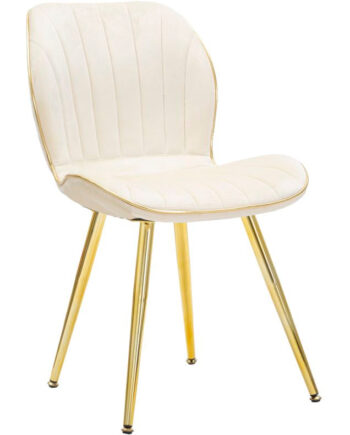 Glam Stol   Guldfarve  Træ  Plast Og Metal   46x58x77 Cm