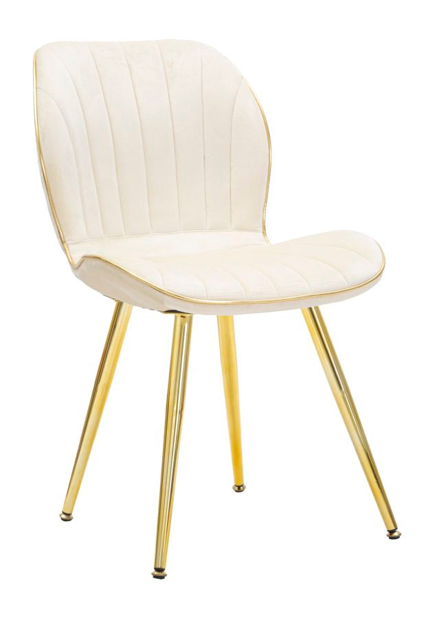 Glam Stol Guldfarve Træ Plast Og Metal 46x58x77 Cm