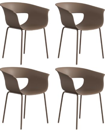 Havestole  Sæt Med    Ergonomiske Balkonstole Med Udskæringsdesign  Armlæn  Vejrbestandige  Rustfri  Kaffe
