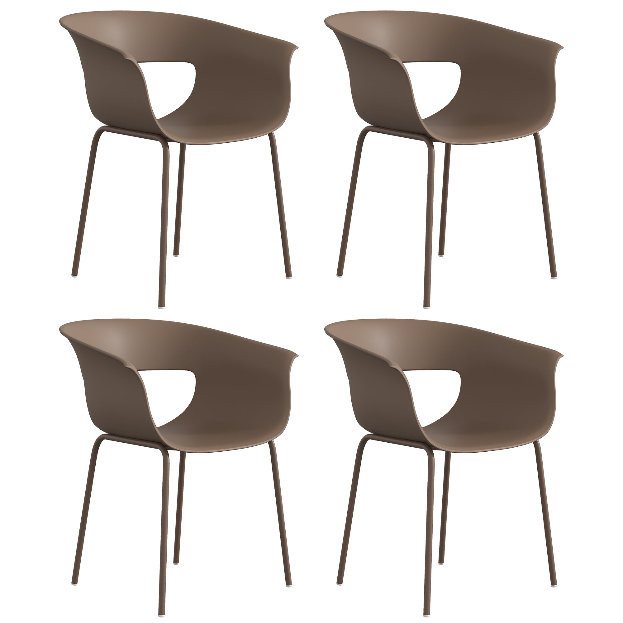 Havestole  Sæt Med    Ergonomiske Balkonstole Med Udskæringsdesign  Armlæn  Vejrbestandige  Rustfri  Kaffe