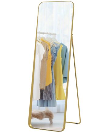 Helfigursspejl  Fritstående  Vipbart  Metalramme  Mdf  160   50 Cm  Guld