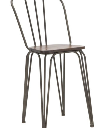Industriel Stol   Metal Og Træ   54x45x102 Cm