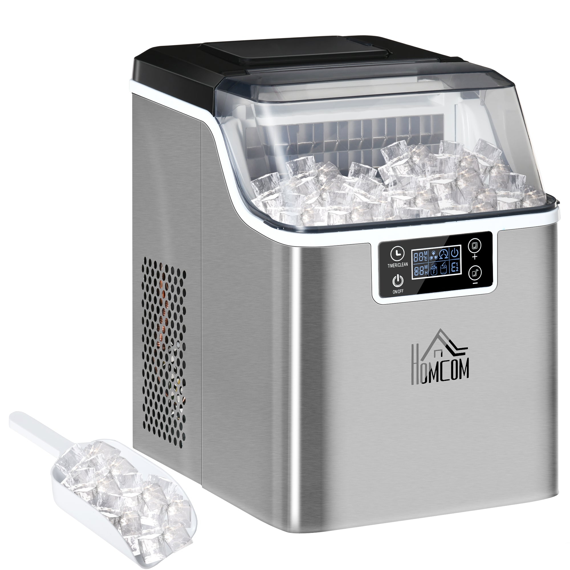 Isterningmaskine Isterningdispenser Ismaskine 20kg 24t 3l Isterningmaskine Med 2l Vandtank Sølv