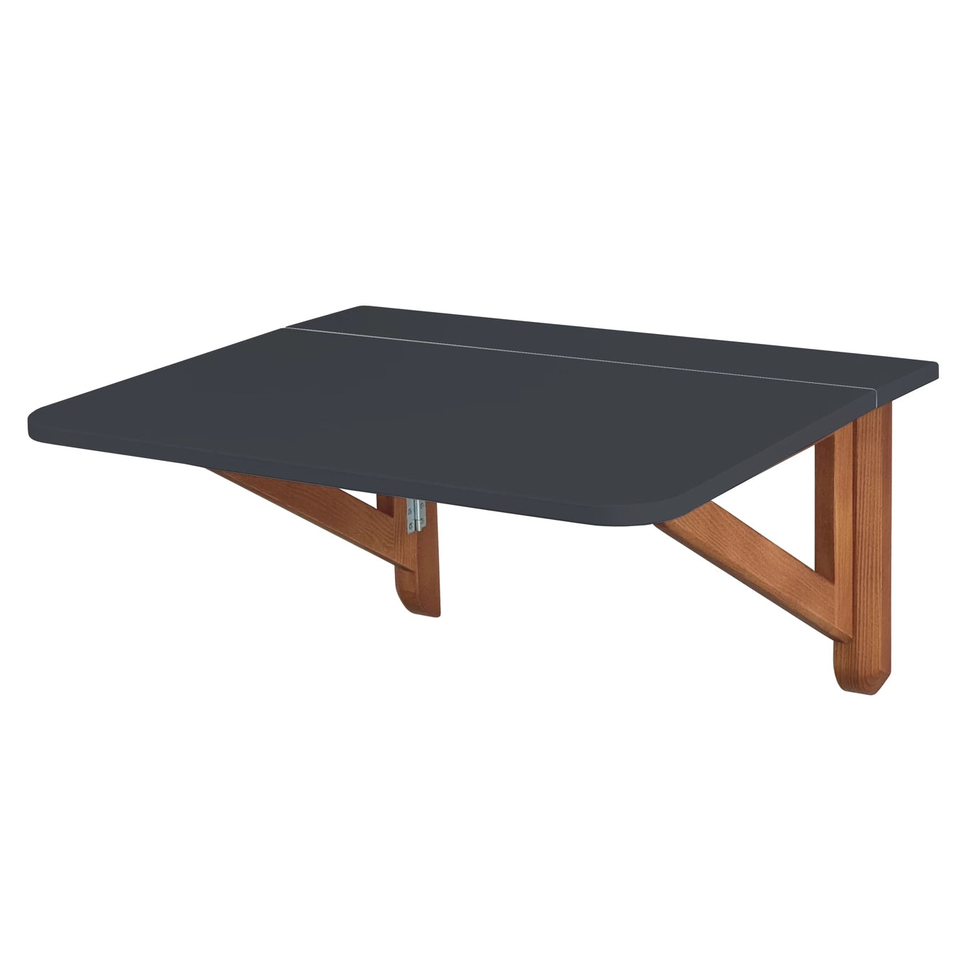 Klapbord Vægbord 60x70cm Grafit Med Ege-farvede Ben