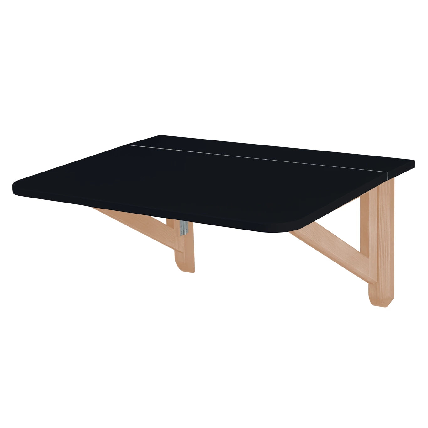 Klapbord Vægbord 60x70cm Sort Med Akse-farvede Ben