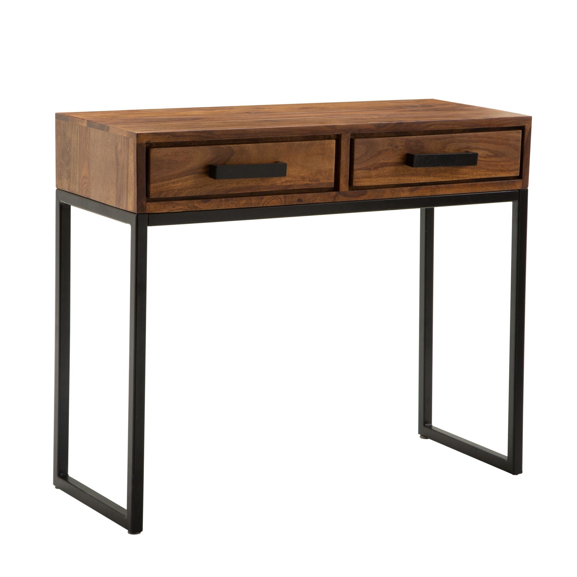 Konsolbord   Massivt Træ   Metal  90x76x36 Cm  Brun