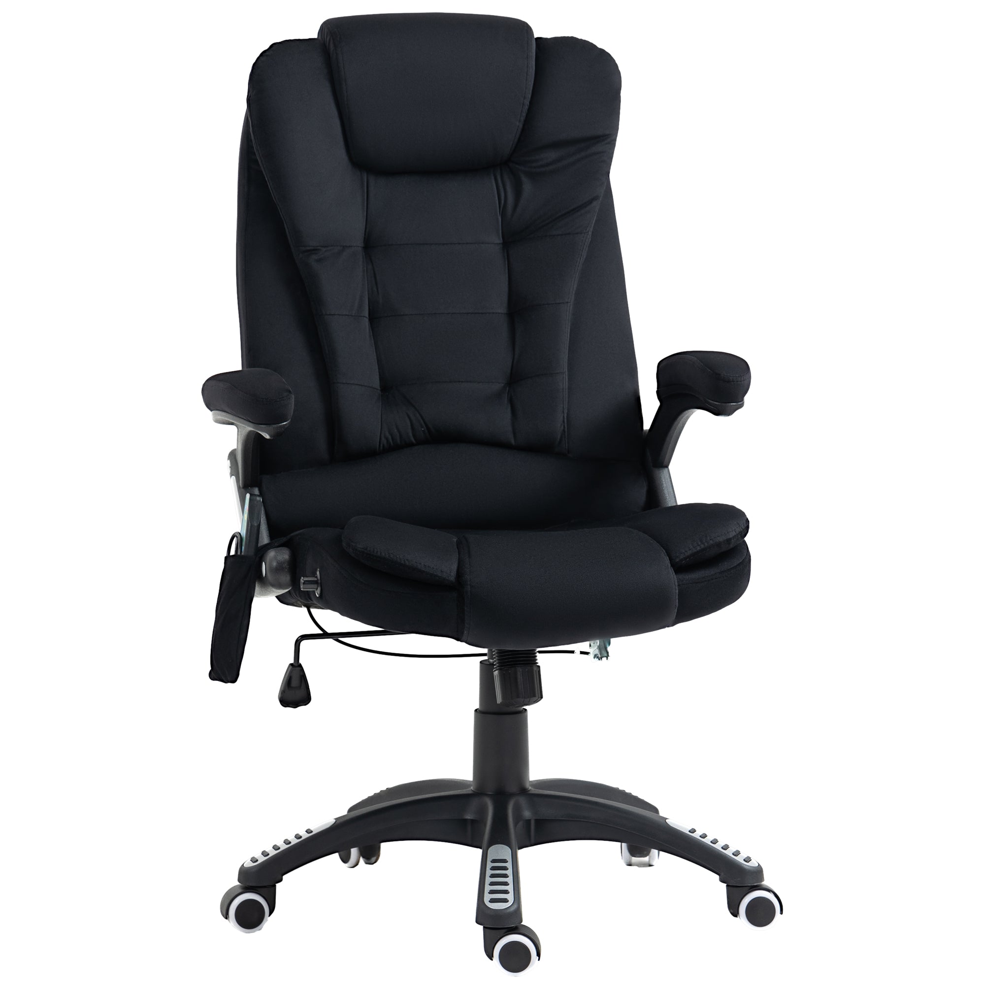 Kontorstol Med Massage- Og Varmefunktion Ergonomisk Højdejusterbar Sort