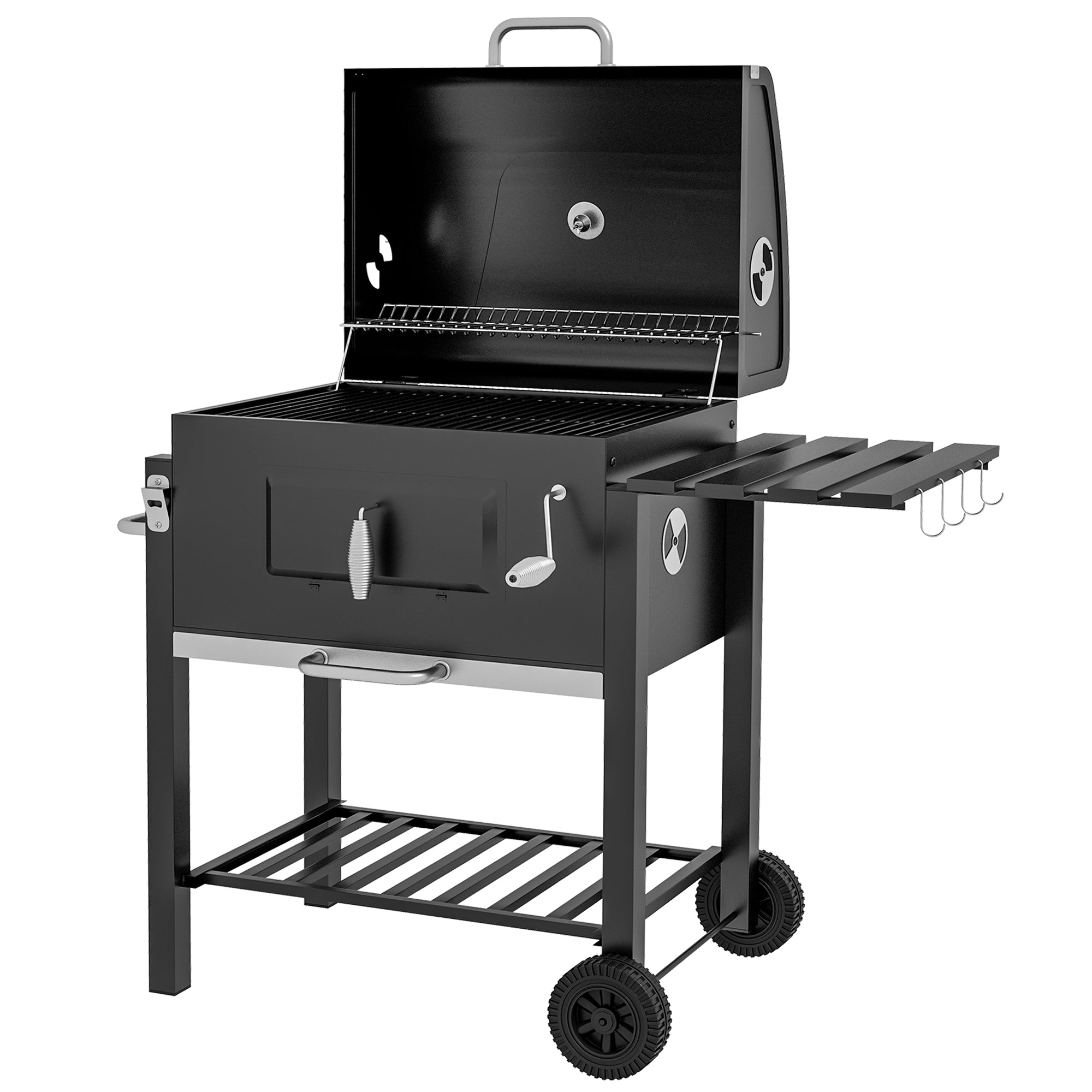 Kulgrillrøger Bbq-røger    Hylde    Håndklædetørrer    Grillriste  113 Cm   65 Cm   108 Cm  Sort