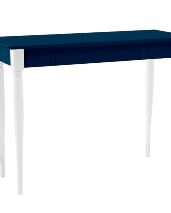 Mamo Skrivebord 105x40 Cm  Hvide Ben   Petrol Blå