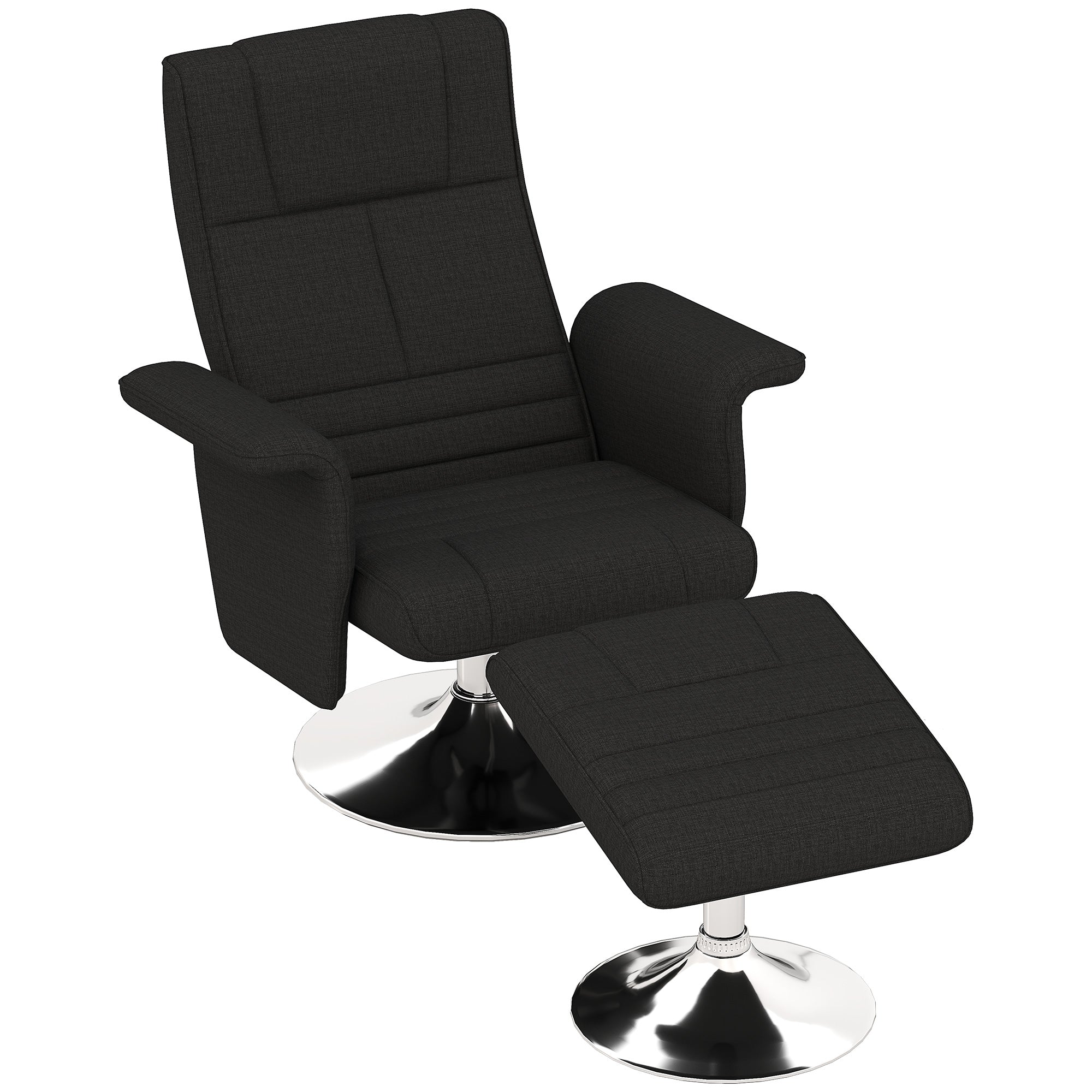 Massagestol Med Skammel  Lænestol  78   95   88 Cm  Sort