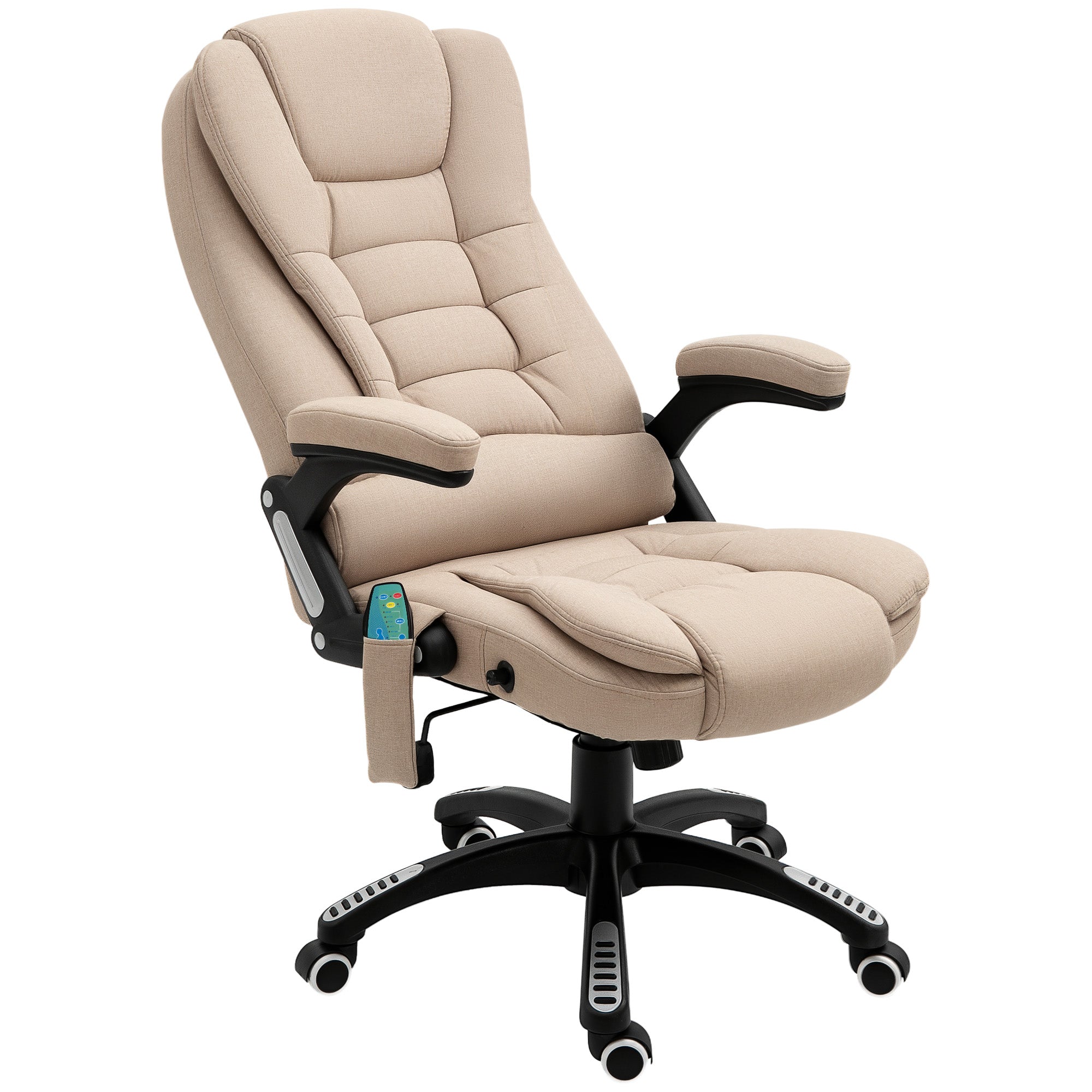 Massagestol Med Varmefunktion  Ergonomisk Skrivebordsstol  Højdejusterbar  68l   72b   110-120 Cm  Brun