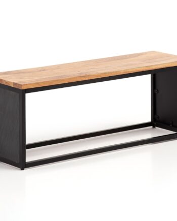 Massiv Akacietræsbænk Med Stenlook  120x45x35 Cm  Entrebænk Med Metalramme  Designer Sengebænk  Soveværelsesbænk  Lille Garderobebænk  Spisestuebænk