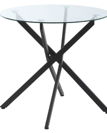 Moderne Glas Spisebord  80 Cm Diameter  Køkkenbord Med Hærdet Glasplade Og Metalben  Til   Personer