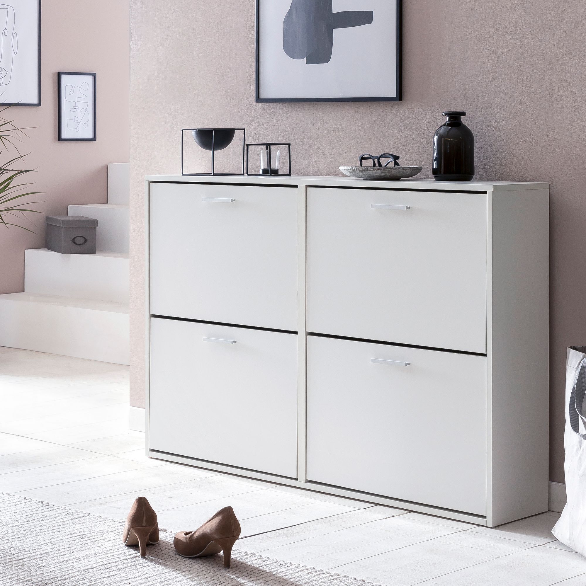 Moderne Skoskab 120 81 24 Cm Hvid Rum