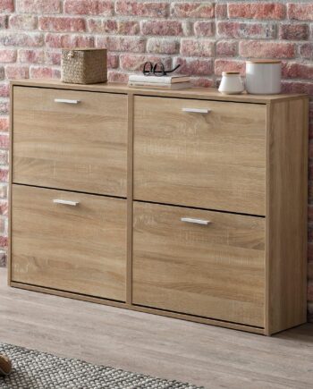Moderne Skoskab  120   81   24 Cm  Naturfarvet