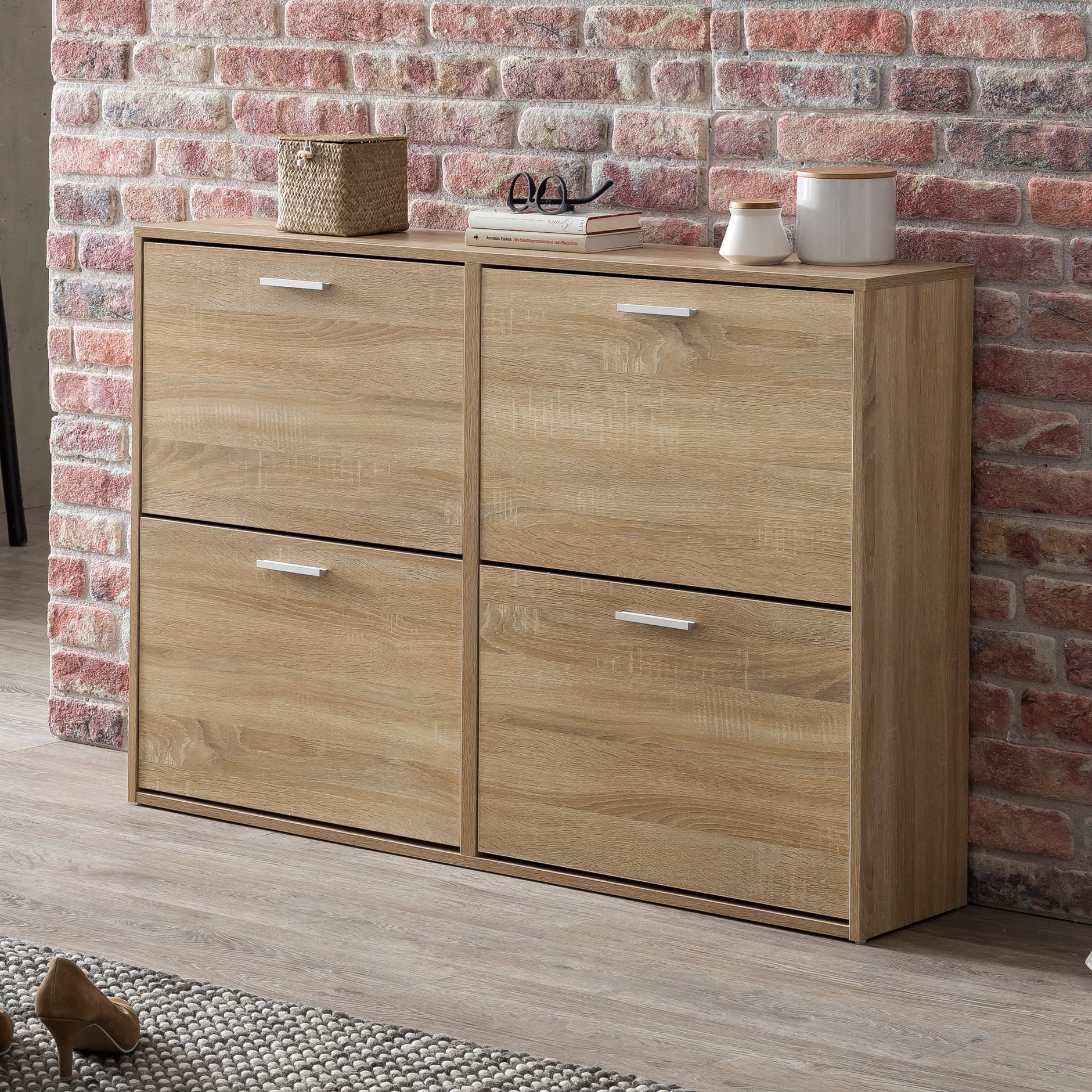 Moderne Skoskab 120 81 24 Cm Naturfarvet