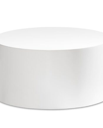 Monobloc Sofabord 60x60x30 Cm  Hvid Højglans  Designer Rundt Stuebord  Enkelt Lounge Sofabord  Moderne Sofabord