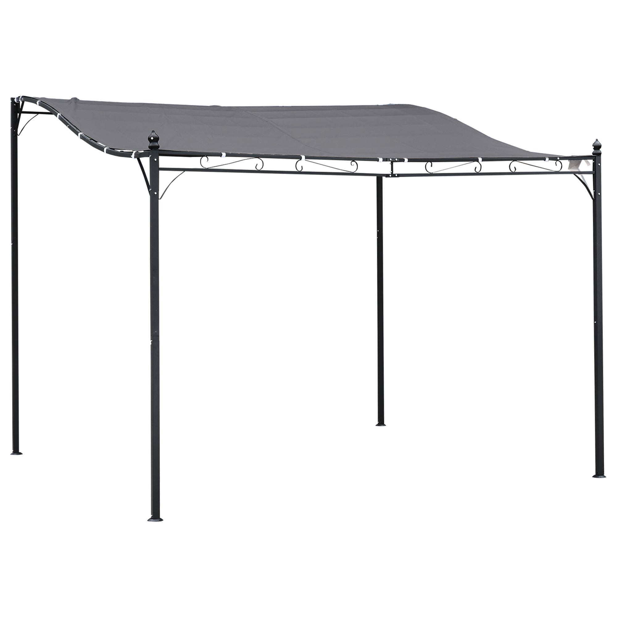 Pergola Havepavillon Pavilion Baldakintelt Metal Grå 297x297cm