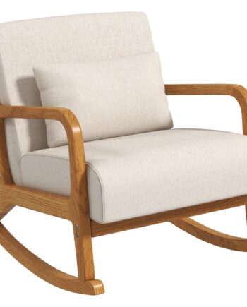 Retro Gyngestol  Gummitræ  64   Cm   92 Cm   81   Cm  Beige   Brun