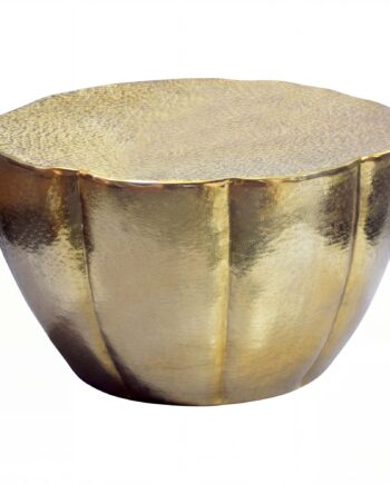 Rundt Sofabord 60 Cm   Guld Aluminium   Blomsterformet Designbord