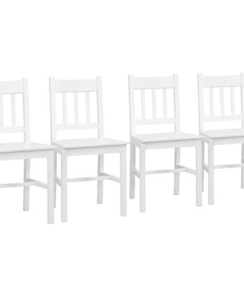 Sæt Med   Spisestuestole Køkkenstole  Massivt Træ  41 Cm   46   Cm   85   Cm  Hvid