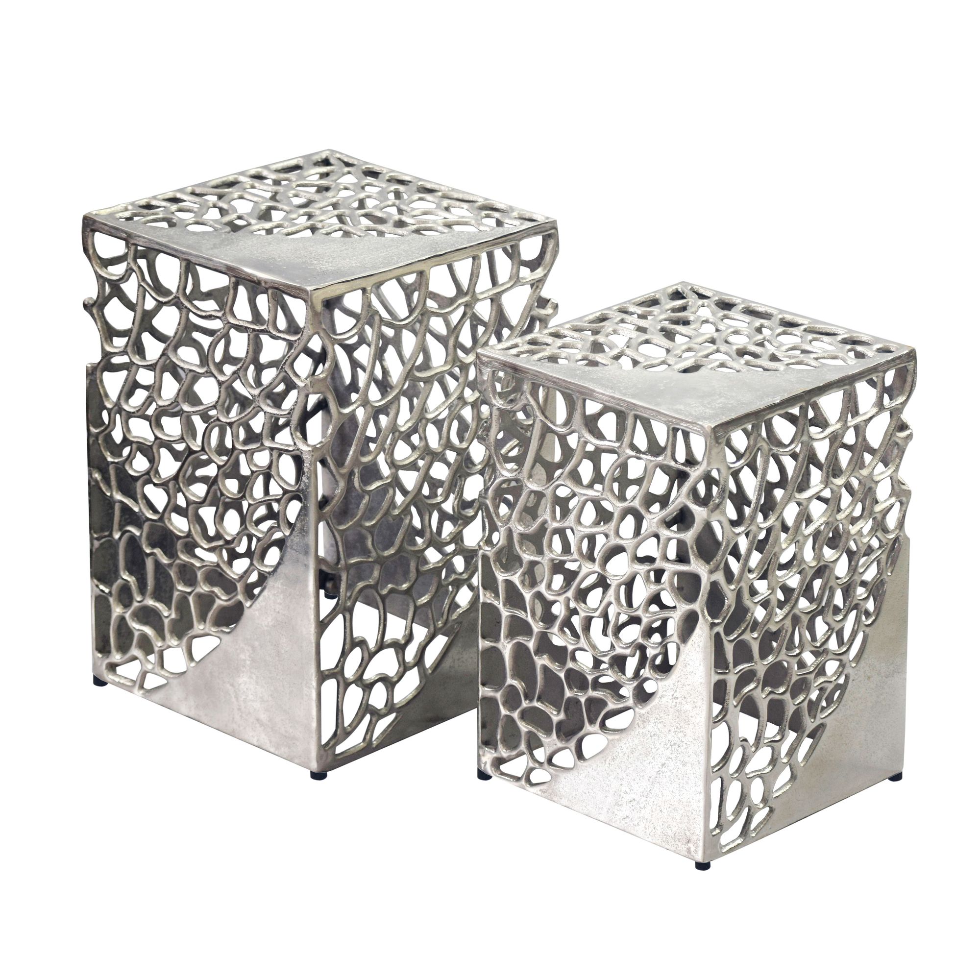 Sidebordssæt Stk Sølv Aluminium Moderne Designborde Metal