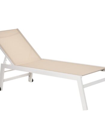Solseng  Havestol   -positioners Ryglæn  Aluminium  Cremehvid  202   65   43 Cm