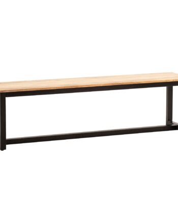 Spisebænk 160x40x45 Cm  Massivt Akacietræ  Metal  Loftstil  Spisebænk   Massivt Træ Uden Ryglæn  Køkkenbænk   Industriel Stil  Stor Spisebænk