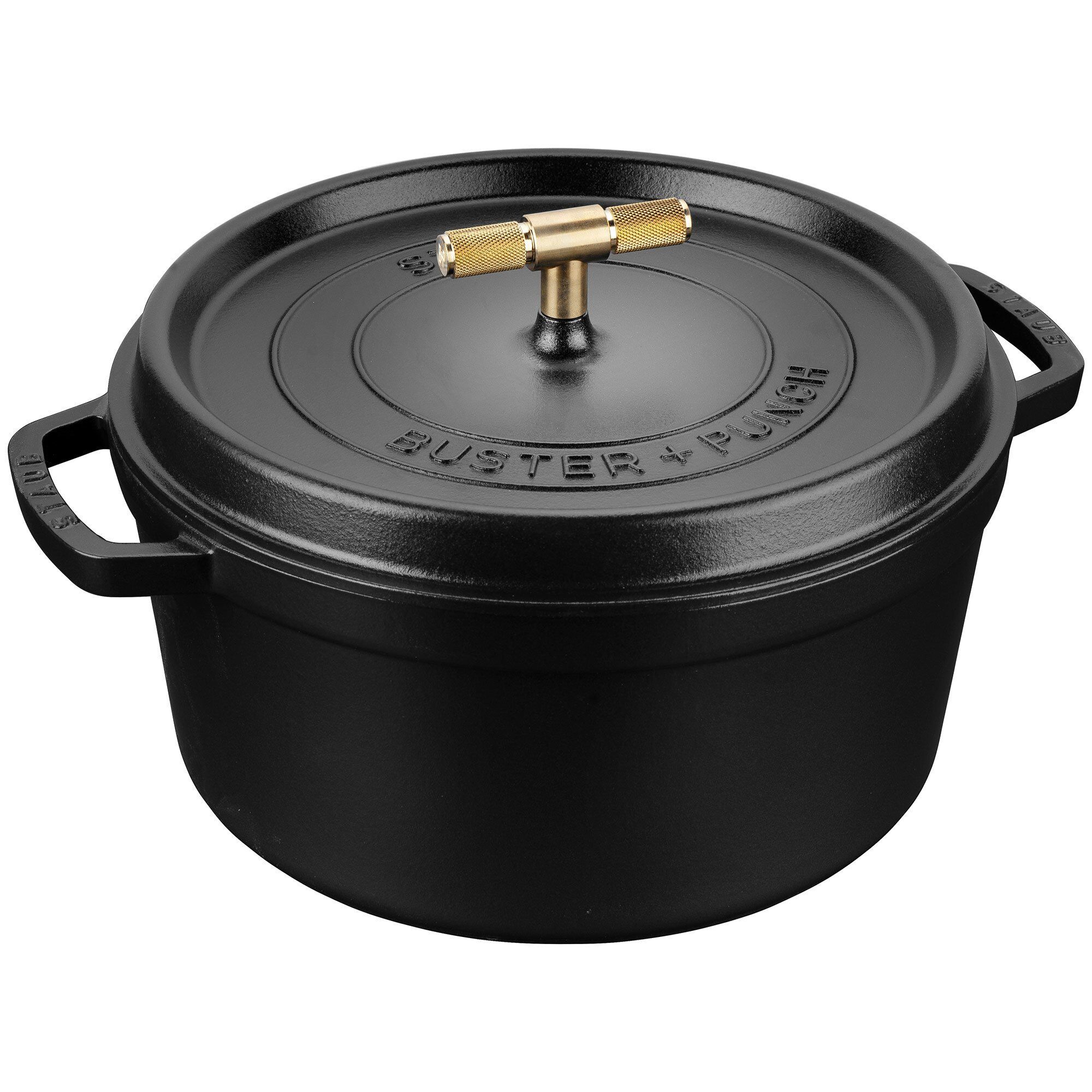Staub Buster Punch Rund Gryde 28 Cm Messingknop